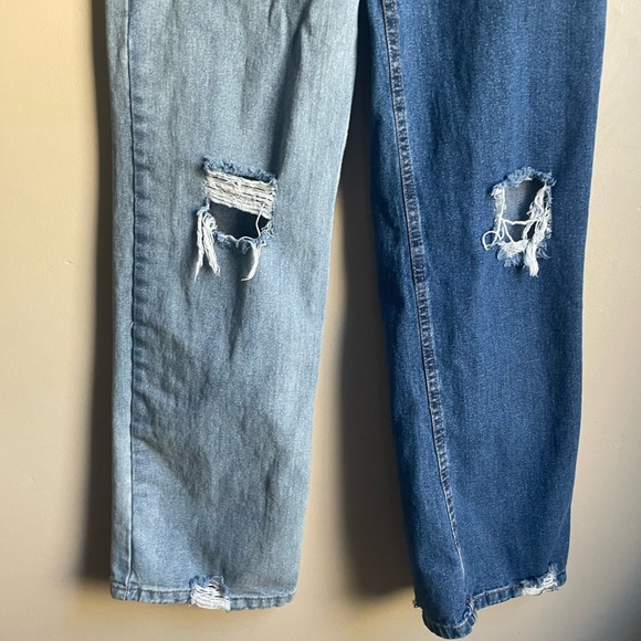 Revenge denim wide jeans color block size 5 grunge y2k 90s street wear - Picture 5 of 15